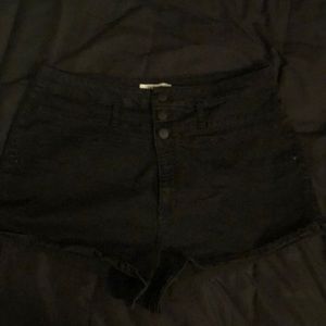 Refuge black high waisted denim shorts